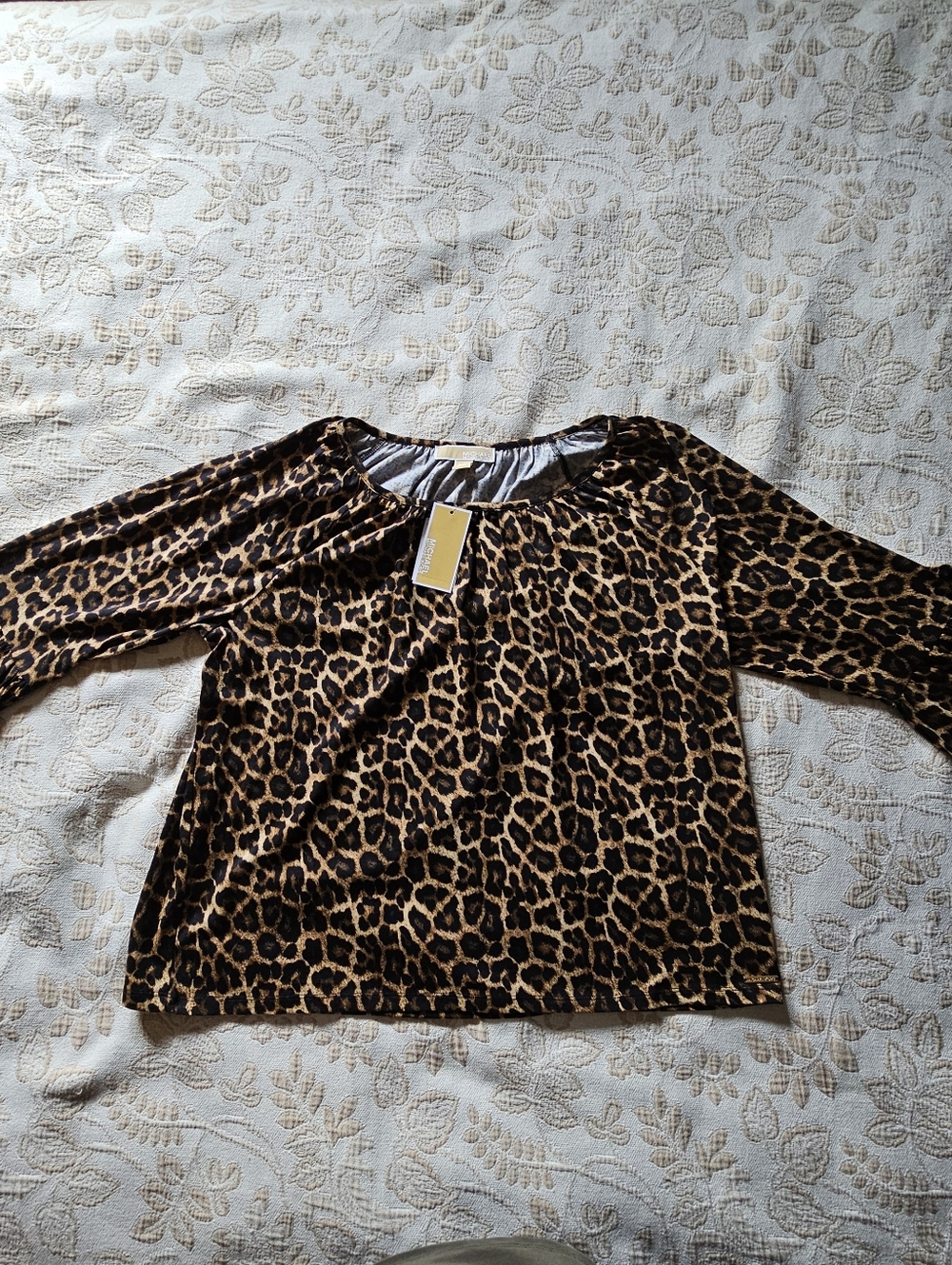 Michael Kors Leopard Print Blouse Size XL NWT